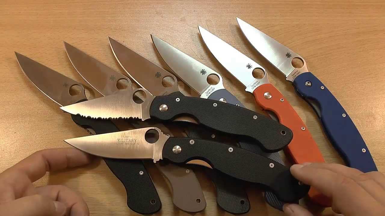 Spyderco Military CPM-S90V Blue G-10 смотреть онлайн