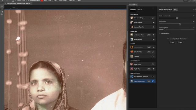 What's new in Photoshop 2023 | Neural Filters - Best old Photo restoration смотреть онлайн