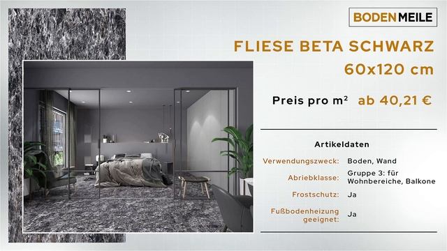 Fliese Beta Schwarz 60x120 cm bei Bodenmeile.de kaufen смотреть онлайн