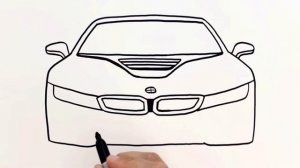 HOW TO DRAW BMW i8 || How to draw a bmw car step by step || Easy Car Drawing