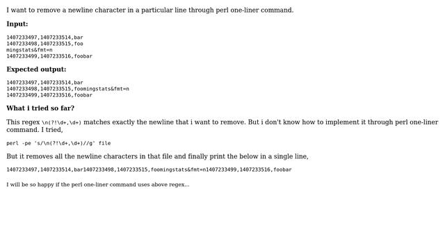How to remove a newline character in a particular line through perl? (2 Solutions!!) смотреть онлайн