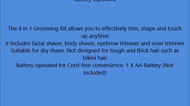 4 in 1 Women's Electric Shaver device Kit Eyebrow Trimmer Nose Trimmer Battery Operated смотреть онлайн