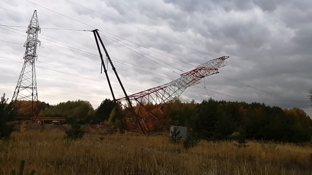Установка опоры У-220+9-2т с падающей стрелой. смотреть онлайн
