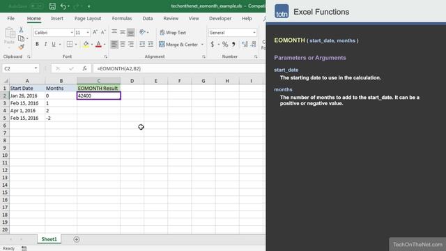 How to use the EOMONTH function in Excel смотреть онлайн