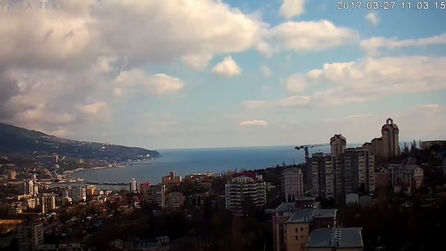 Камера - Ялта, Крым 2017-03-27. День за 7 минут смотреть онлайн