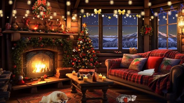 Cozy Christmas atmosphere 2024 ?Christmas music and crackling fireplace смотреть онлайн