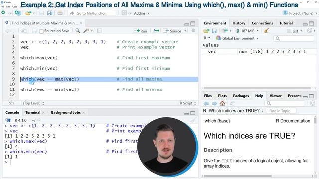 Find Indices of Multiple Maxima & Minima in R (2 Examples) | Vector & Column | which(), max(), min( смотреть онлайн