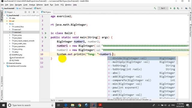 Bài tập Java - Bài 2.14: Thao tác với số nguyên lớn смотреть онлайн