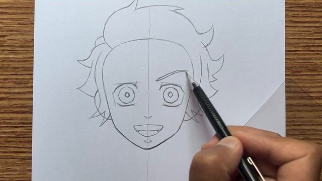 Easy anime drawings | how to draw Tanjiro - [Demon Slayer] | drawing step by step for beginners смотреть онлайн