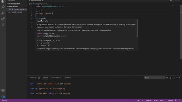 #pie() #show() Matplot Python смотреть онлайн