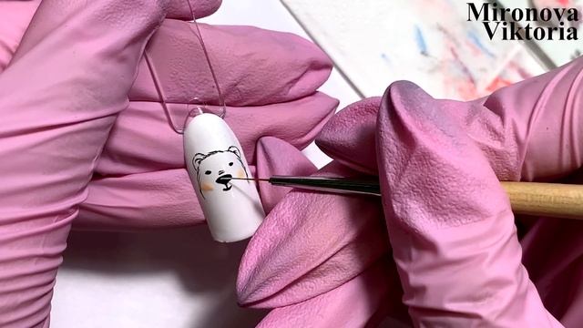 Северный мишка на ногтях. Рисунки на ногтях к Новому Году 2020. смотреть онлайн
