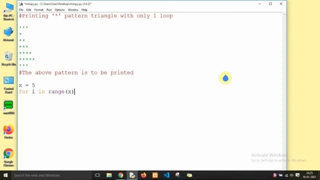 Printing '*' in triangular pattern using only 1 for loop in python | The easy way смотреть онлайн