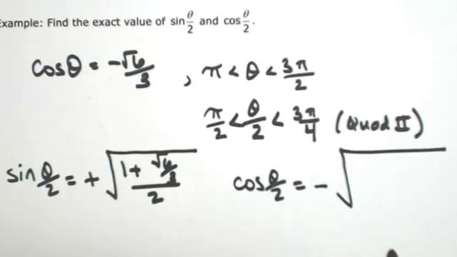 Find sin(a/2) and cos(a/2) given cosa смотреть онлайн