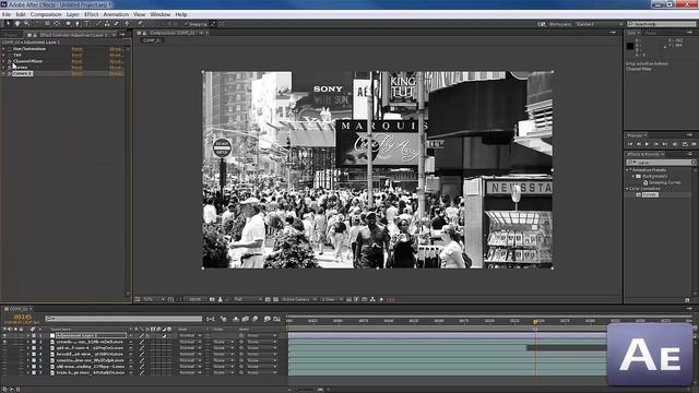 Цветокоррекция и грейдинг в After Effects. Насыщенность цвета, видео урок на русском для начинающих смотреть онлайн