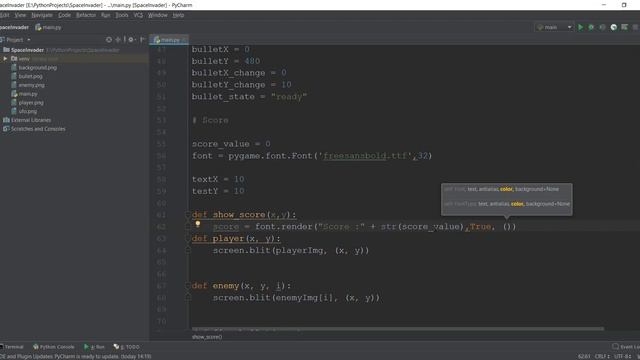 Pygame Tutorial - 15 - Adding Text and Displaying Score смотреть онлайн