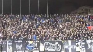 Фанаты ЦСКА на стадионе «Партизан». 15.02.2018.