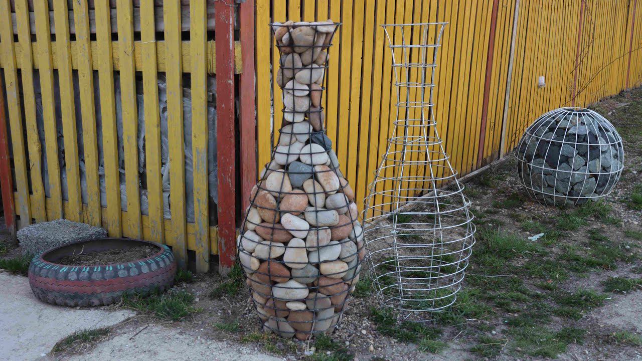 Ваза-габион из проволоки по чертежам своими руками смотреть онлайн