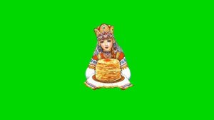 Женщина. Поздравление с масленицей. Хромакей.