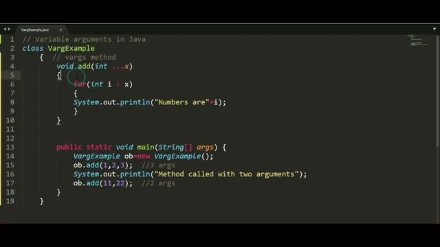 Variable Arguments in Java | Arrays| Vargs Methods смотреть онлайн