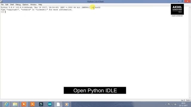 Python Tutorial | Installing Python and First Program using IDLE | Akhil Conception смотреть онлайн