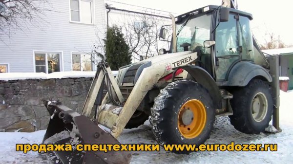 Terex 970 аналог JCB 3CX Super равноколесник / Как чистят дороги от снега в Росиии
