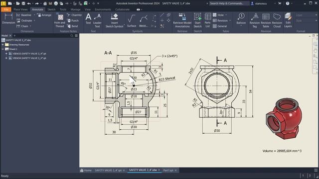 Tutorial Inventor - 317 SAFETY VALVE 3_4” (TCS-09) смотреть онлайн