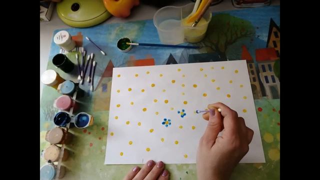 НЕЗАБУДКА нетрадиционная техника рисования смотреть онлайн