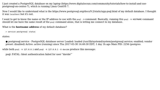 Databases: PostgreSQL, what is the hostname address of my default database? (2 Solutions!!) смотреть онлайн