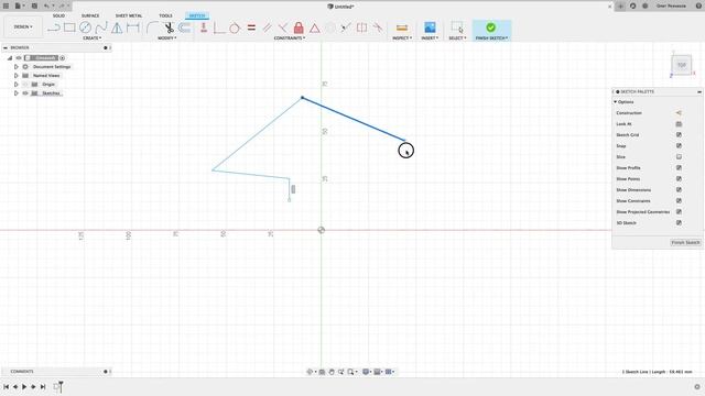 Fusion 360 Микро урок. Размеры и привязки отрезков смотреть онлайн