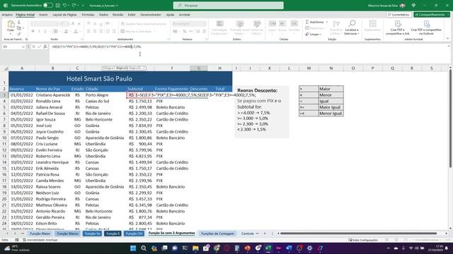 Curso de EXCEL BÁSICO - FUNÇÃO SE com 3 ARGUMENTOS #9 смотреть онлайн