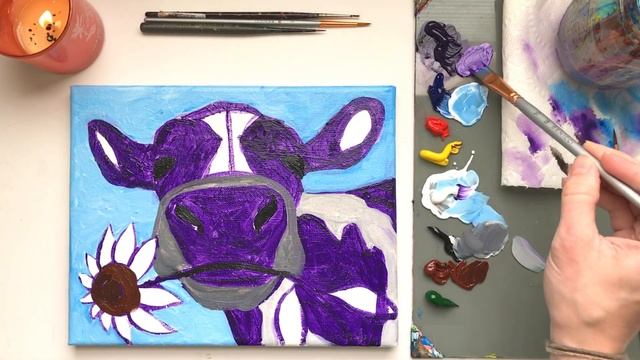 Abstract Cow Painting (Whimsical) Beginner Level Step by Step смотреть онлайн