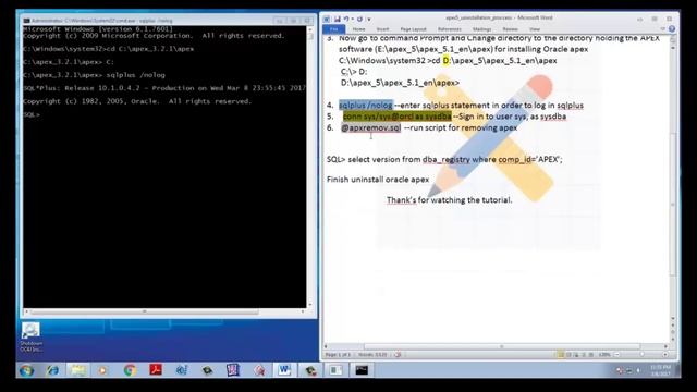 Uninstall Oracle Apex || Apex Uninstall смотреть онлайн