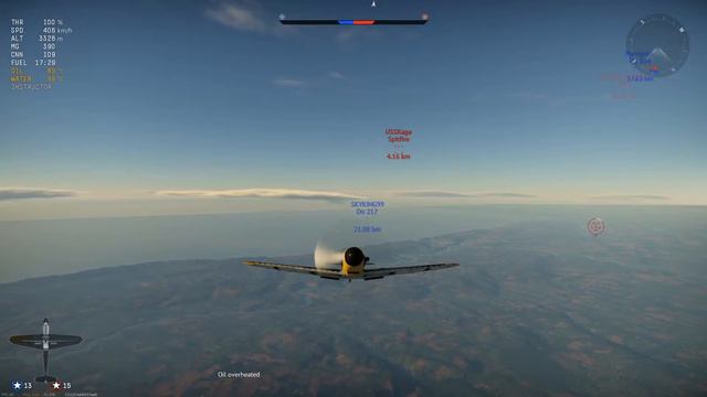 BF 109 G6 vs P51 and Spits (War Thunder Air RB) смотреть онлайн