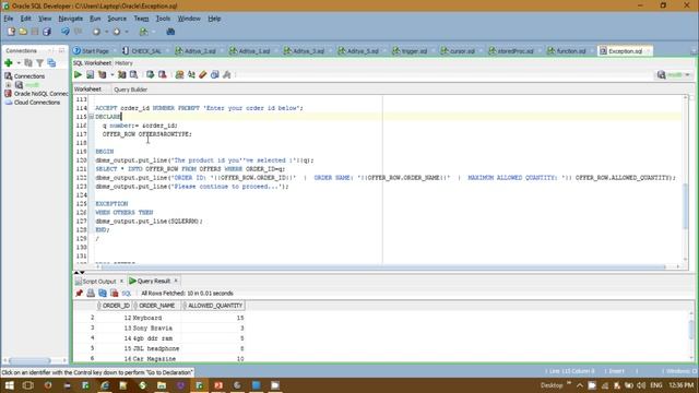 PL/SQL Tutorial | Accepting User input |Prompt input in Oracle Database смотреть онлайн