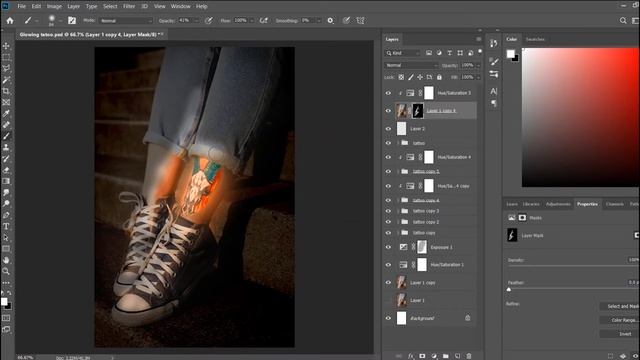 Photoshop artwork tutorial #7: 'Glowing Tattoo' [Photo manipulation time lapse] смотреть онлайн