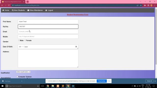 Smart Attendance System Project in HTML, CSS, JAVASCRIPT and PHP смотреть онлайн