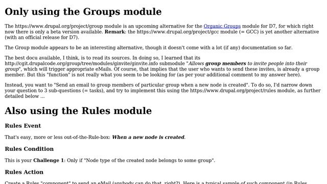 Drupal: How to email all group members after a new node is added when using the Group module? смотреть онлайн