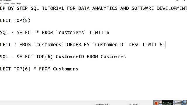 Get N number of Rows from Bottom in SQL with LIMIT смотреть онлайн