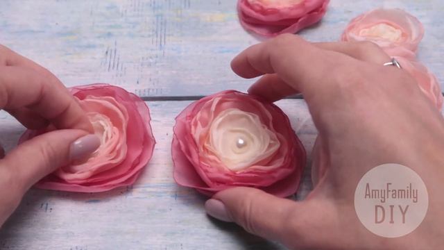 Цветок из ткани Очень Просто!! своими руками. Простой способ сделать цветок ❀ смотреть онлайн