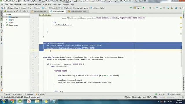Take Picture and Save in Gallery on Kotlin in Android Studio 3. 0 смотреть онлайн