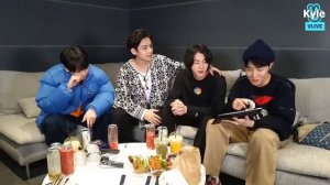 Трансляция Джина, Ви, Джей Хоупа и Чонгука из BTS