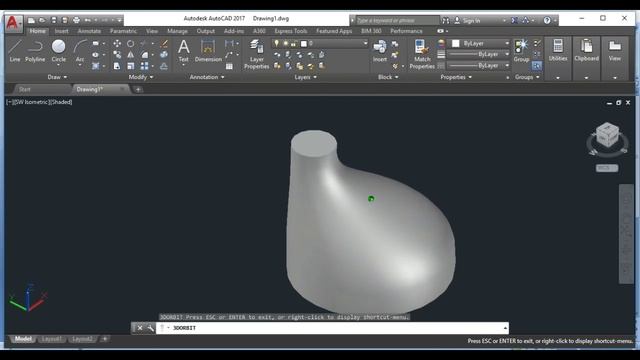 Shell & Loft Command in Auto CAD 2017 смотреть онлайн