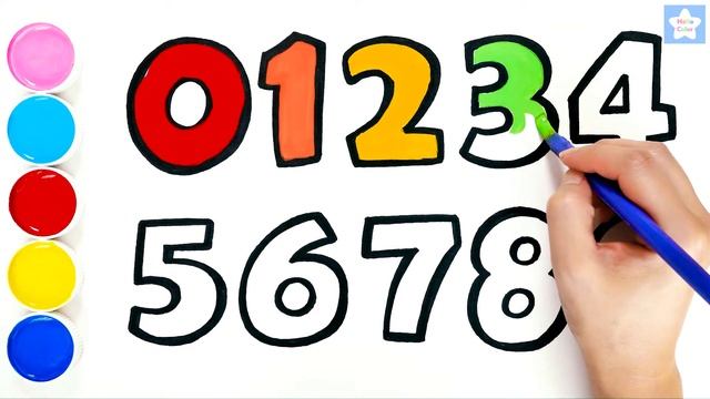 Number drawing and coloring | Learn Nmbers Learn Colors for kids | Hello Color смотреть онлайн