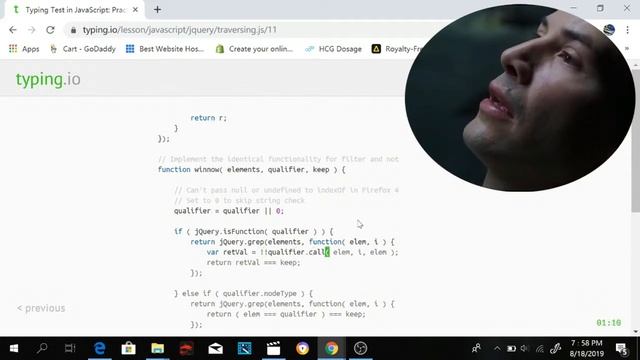 Matrix speed typing JavaScript on speedcoder & typing.io - best sites for learning to type code смотреть онлайн