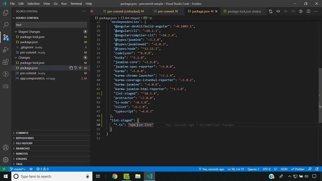 Angular 10 - Precommit validations using husky and lint-staged смотреть онлайн