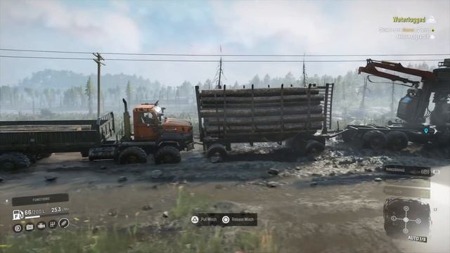 SnowRunner Waterlogged Mission 3 Loads Of Logs In 1 Trip The Easy Way With Dolphin And Paystar смотреть онлайн