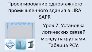 Одноэтажное промышленное здание в Lira Sapr Урок 7 Таблица РСУ Логические связи между загружениями