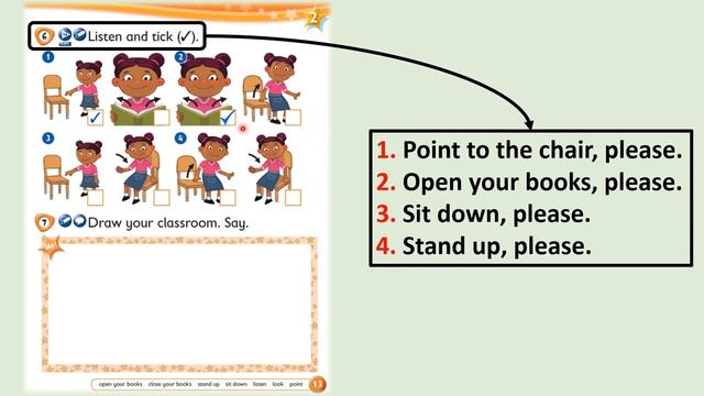 Kid's Box Starter - Unit 2 - My Class - 6 - Listen and tick. смотреть онлайн