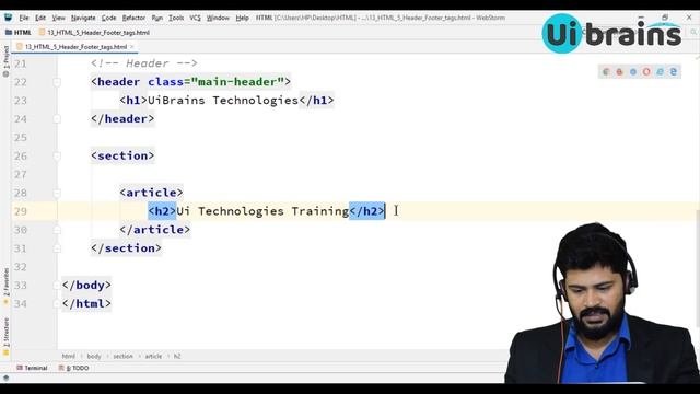 15 HTML 5 Header Footer tags | html tutorial for beginners | UiBrains | NAVEEN SAGGAM смотреть онлайн
