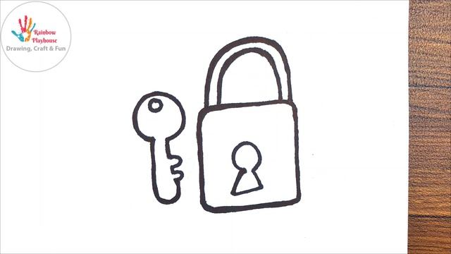 How to Draw a Lock and Key for kids - Drawing and coloring how to draw lock and key ? смотреть онлайн